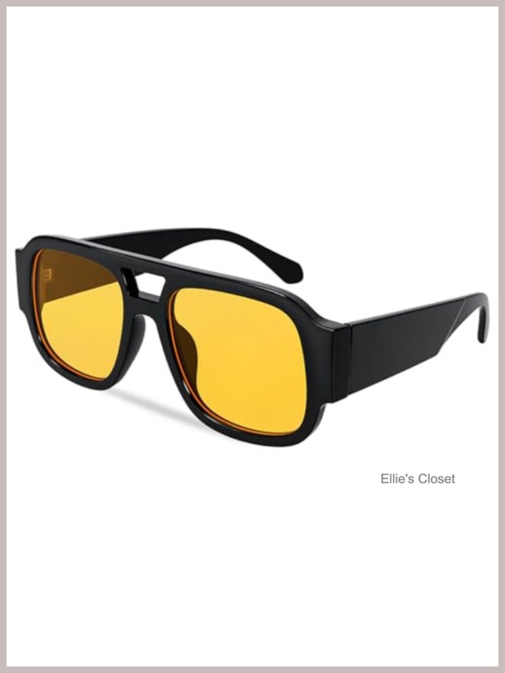 Oversized Square Aviator Sunglasses Retro 70s Chunky Full Frame UV Protection